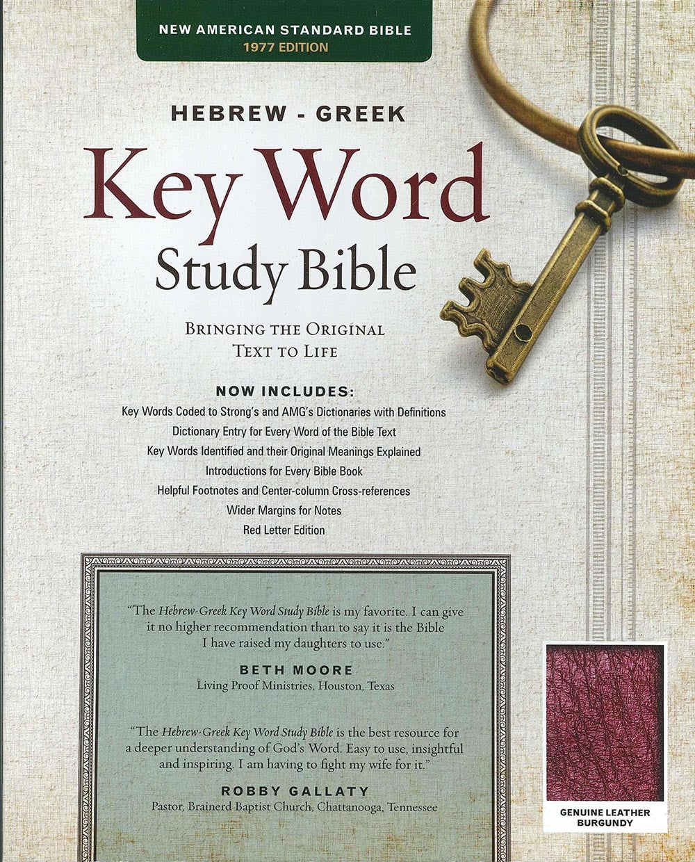 Seed of Abraham Christian Bookstore - (In)Courage - NASB Hebrew-Greek Key Word Study-Burgundy Genuine Leather (New)