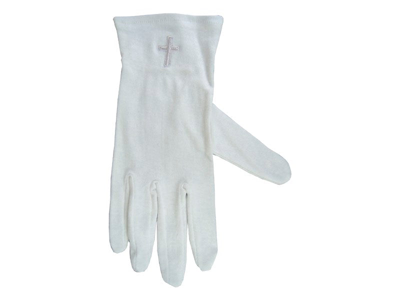 Gloves-White Cross Cotton-Medium