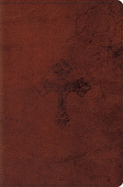 Seed of Abraham Christian Bookstore - (In)Courage - ESV Compact Bible-Walnut Weathered Cross Design TruTone