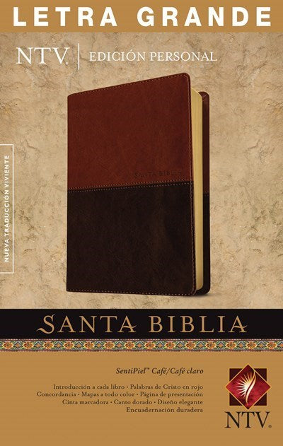 Seed of Abraham Christian Bookstore - (In)Courage - Span-NTV Personal Size Large Print Bible (Edicion Personal Letra Grande)-Brown/Tan TuTone