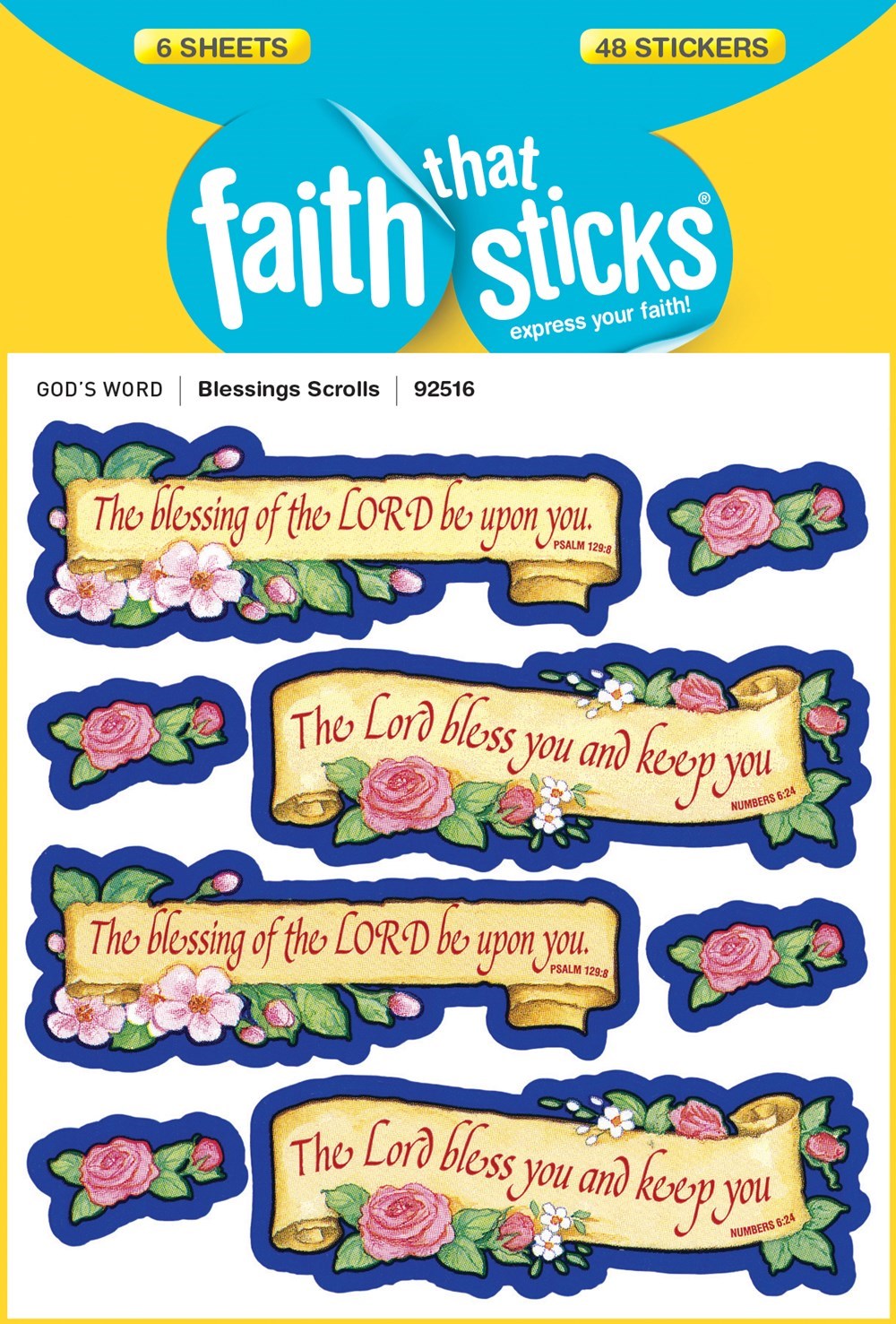 Sticker-Blessing Scrolls (6 Sheets) (Faith That Sticks)