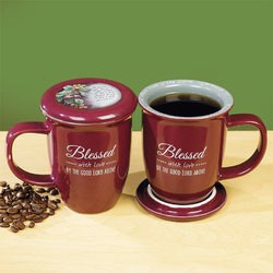 Mug-Grace Outpoured-Blessed-Marsala w/Coaster/Lid