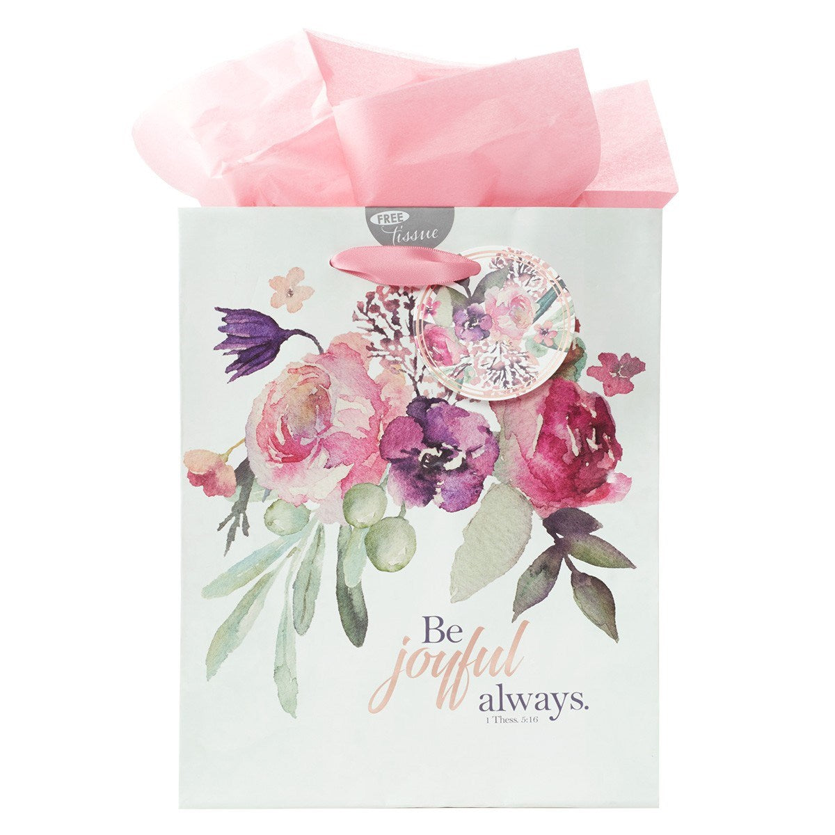 Gift Bag-Be Joyful Always w/Tag &amp; Tissue-Medium