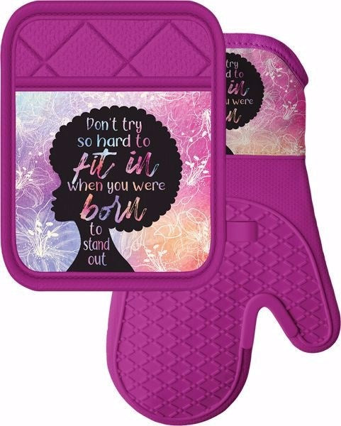 Oven Mitt &amp; Pot Holder Set-Born To Stand Out (Set Of 2)