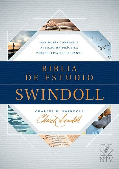 Seed of Abraham Christian Bookstore - (In)Courage - Span-NLT Swindoll Study Bible (NTV Biblia De Estudio Swindoll)-Blue Hardcover Indexed