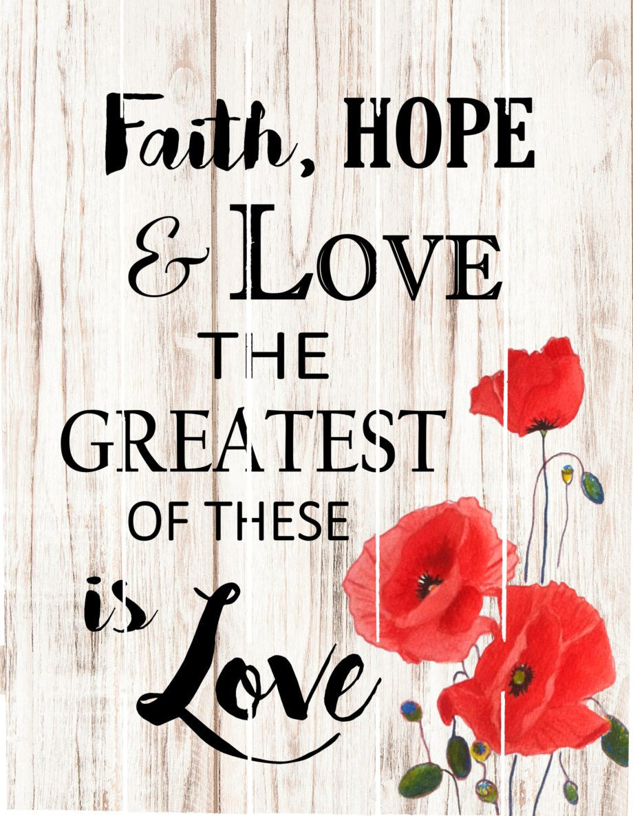 Rustic Pallet Art-Faith Hope Love-White (9 x 12)