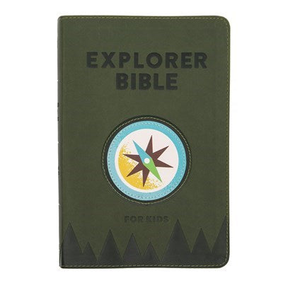 Seed of Abraham Christian Bookstore - (In)Courage - CSB Explorer Bible For Kids-Olive Compass LeatherTouch