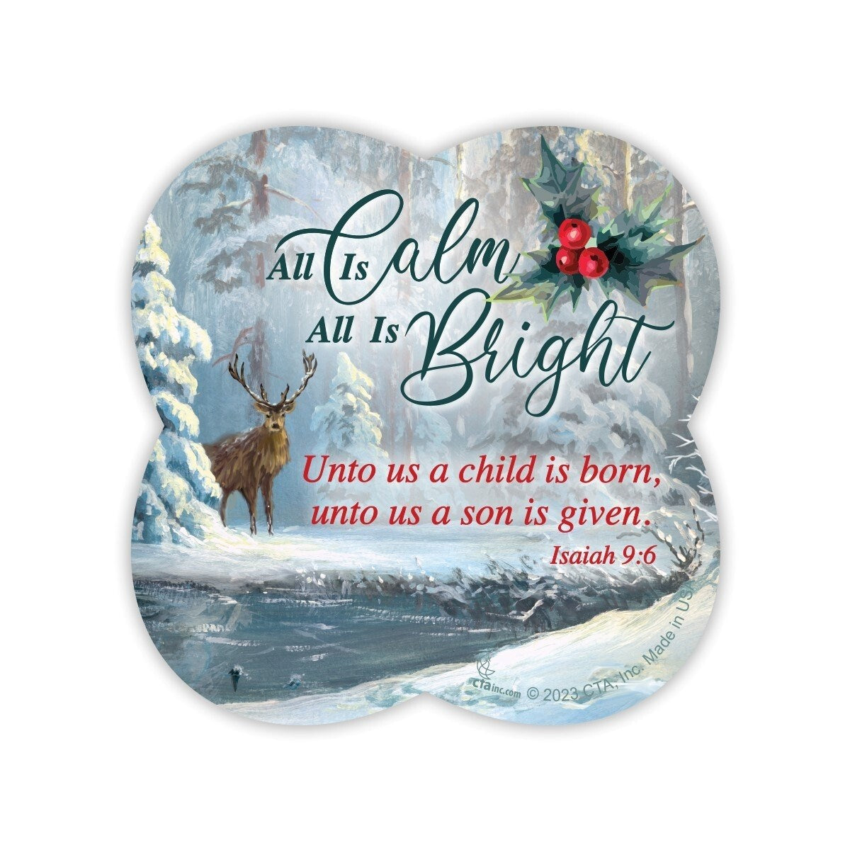 Magnet-All Is Calm  All Is Bright (Pack Of 12)